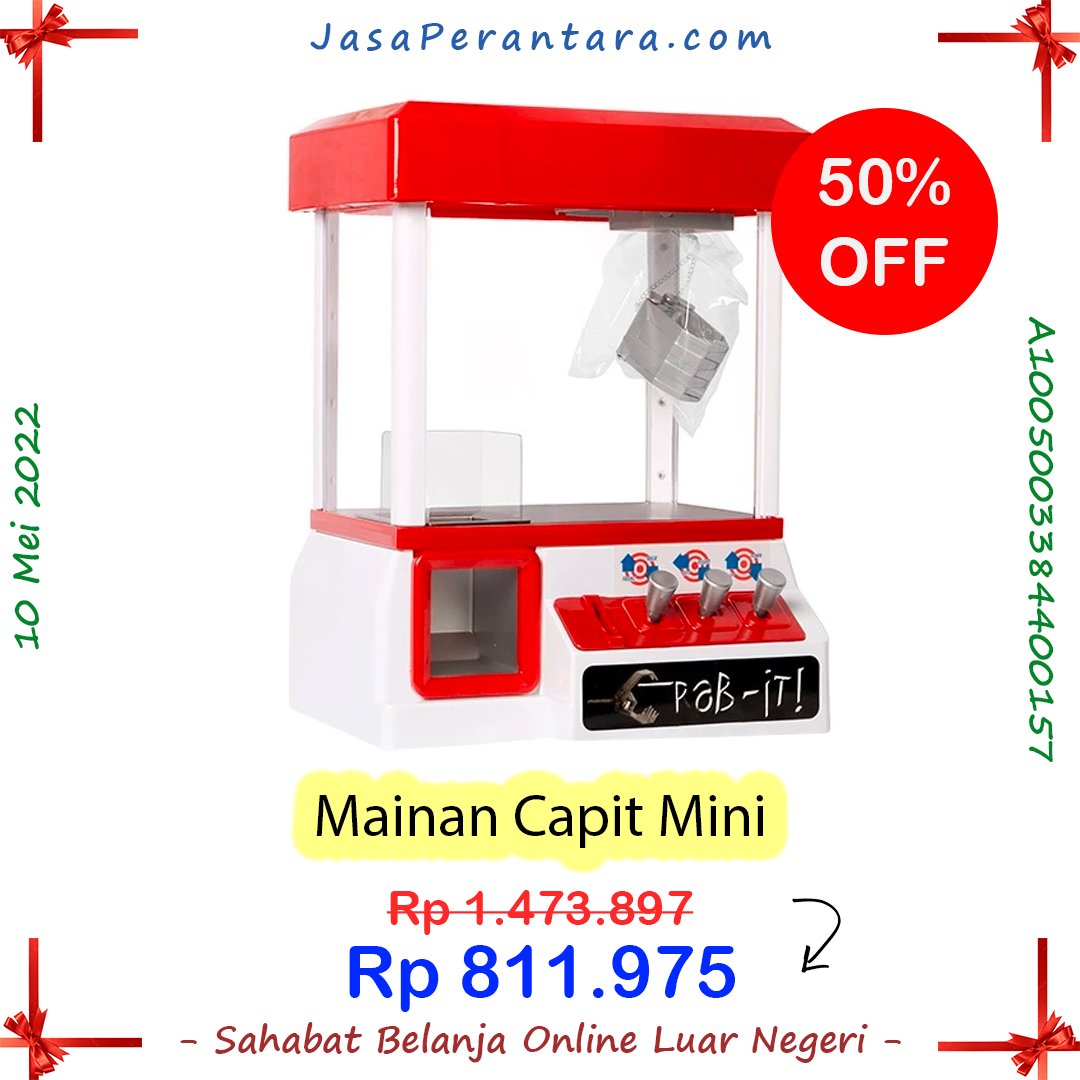JasaPerantara's tweet photo. Mainan Capit Mini 10 Mei 2022. Diskon 50% hanya Rp 811.975.

Pemesanan : https://t.co/PgYHaDGDf1

Detail Produk : https://t.co/N63MnahLk1

#mainan #capit #mini #plastic #abs #vending #candy #grabber #machine #toy #mini #doll #claw #slot #game #arcade #coin #operated https://t.co/kglbiIAA22