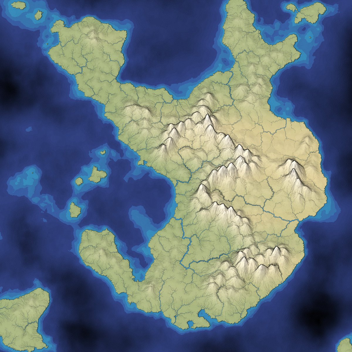 redblobgames's tweet photo. To keep #mapgen4 fast I precalculated 25k polygons. Without that optimization I can vary the polygon count. These are with 30k, 46k, 82k, 185k https://t.co/vtsHsQjNW9