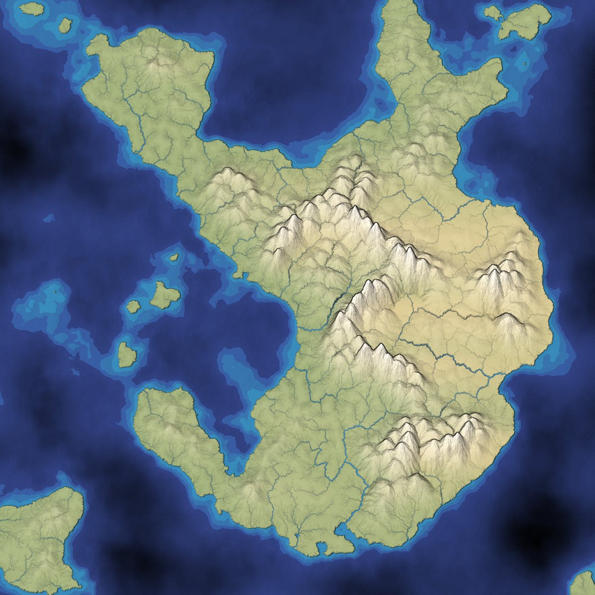 redblobgames's tweet photo. To keep #mapgen4 fast I precalculated 25k polygons. Without that optimization I can vary the polygon count. These are with 30k, 46k, 82k, 185k https://t.co/vtsHsQjNW9