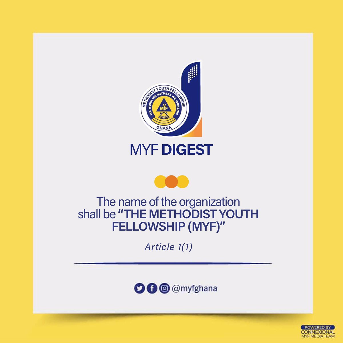 myfghana's tweet photo. ||From the Connexion||
On MYF Digest today is
“What is MYF?”
#KnowTheSpecific
#ToEducate
#ToInform
#MyfGhana https://t.co/flSgVVNtFt