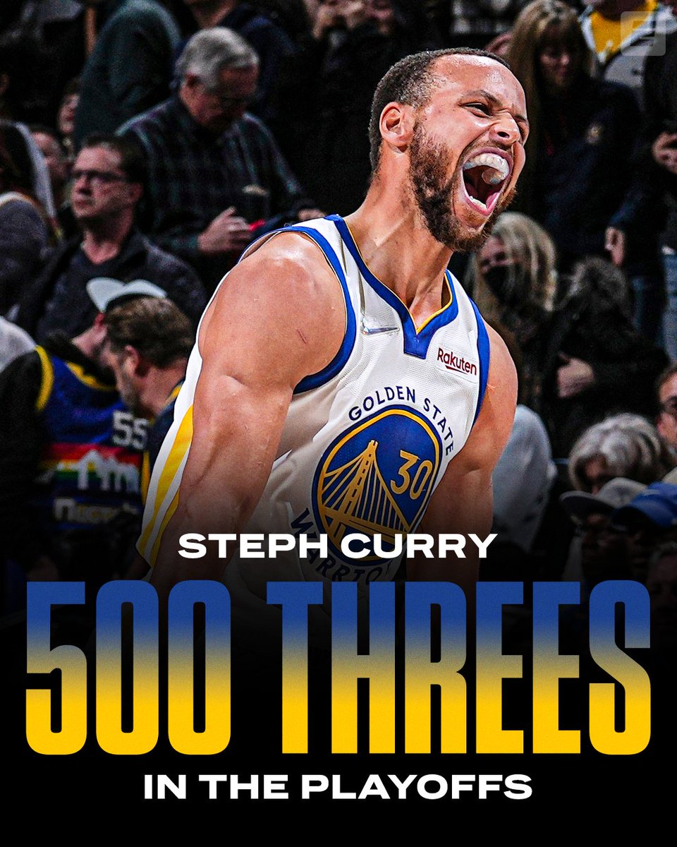 SportsCenter's tweet photo. FIRST in NBA history to hit 5️⃣0️⃣0️⃣ playoff threes 💧 https://t.co/jYp20TdWdN