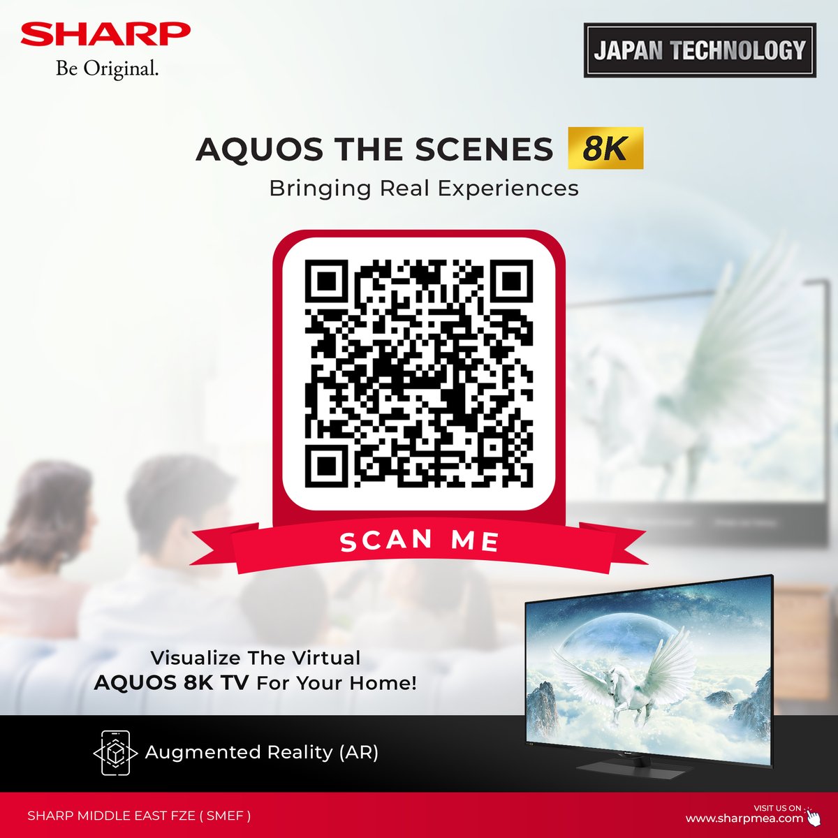 sharp_ce_mea's tweet photo. Scan me & view live SHARP AQUOS 8K TV in your
Home via Augmented Reality (AR).
#sharpmea https://t.co/0XeqCqXJOZ