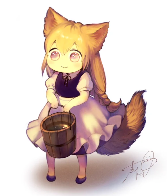 我が家のモフモフちびっこ新人メイドもどうぞ!
#メイドの日 