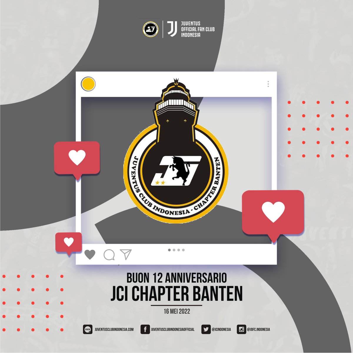JCIndonesia's tweet photo. Hari ini 16 Mei  2022 JCI Chapter Banten merayakan hari jadinya yang ke-12.

Buon 12 Anniversario @JCI_Banten! Semoga semakin kompak, solid, bersinergi dan terus menjadi rumah terbaik bagi Juventini di Banten. 

Banten Siamo Noi!!!

#JCIBanten https://t.co/YezCoAop7k