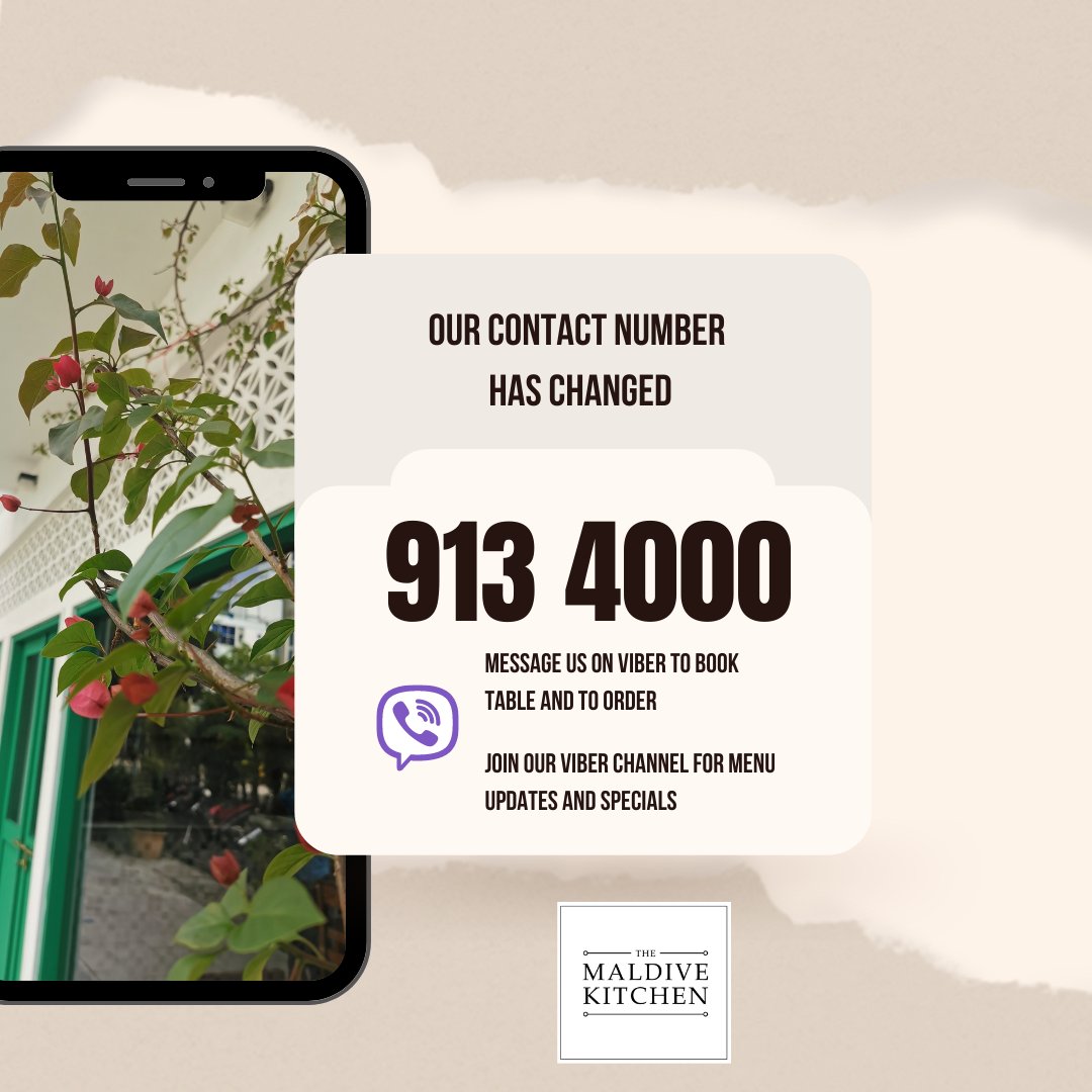 We are open now after a short break for Eid.
Our contact number has changed to 9134000.
Call or message to book your table.
Pls join our viber channel for menu updates and specials.