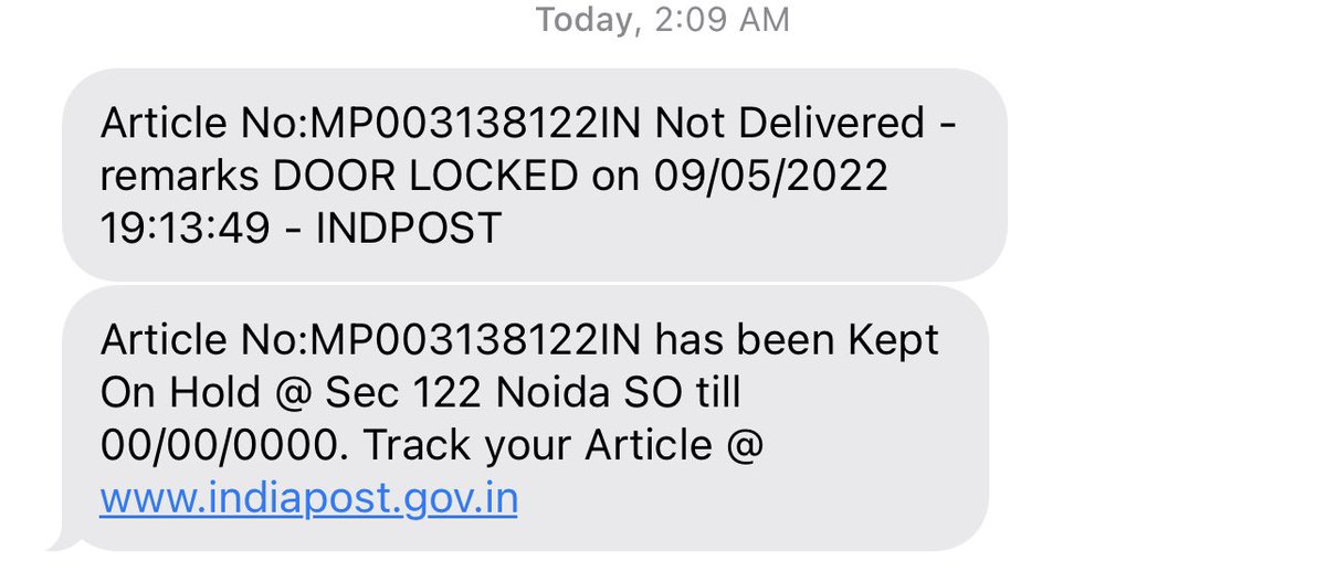 ashaysinha's tweet photo. @IndiaPostOffice 
I was at home full day. No one came to deliver this shipment. Could you pls check? https://t.co/5Y3D6oGqgn