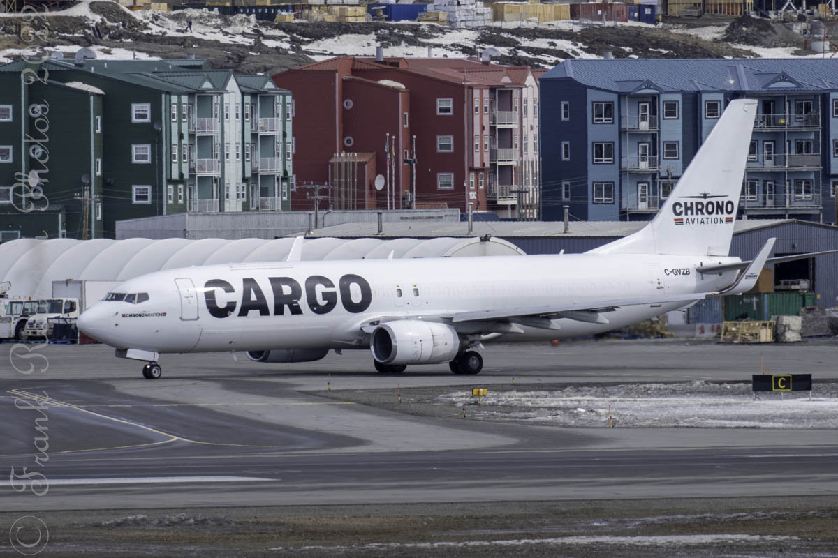 FrankReardon1's tweet photo. Spotted a 18 Year old Boeing 737-800(F) #B738 by @ChronoAviation in #Iqaluit #Nuanvut MAY.9.2022 #YFBSpotters #CGVZB https://t.co/FnmPxYFS0J