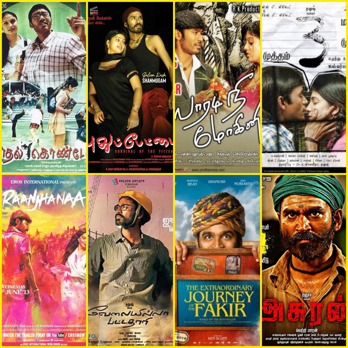saloon_kada's tweet photo. 20 Years Of Pan-World Star🌟

#KadhalKonden-Vinod
#Pudhupettai-Kokki
#YaaradiNeeMohini-Vasu
#3Movie-Ram
#Raanjhanaa-Kundan
#VIP-Raghuvaran
#Fakri-Patel
#Asuran-Sivasamy

#Dhanush : #Selvaraghavan-#Vetrimaaran Always Hang Fire For This Combo🔥

#GrayMan | #Sir
#20YearsOfDhanushism https://t.co/XOiFIQsfh9