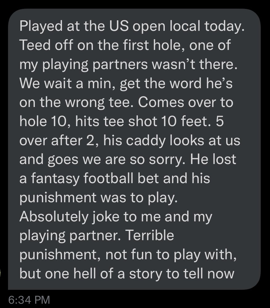 acaseofthegolf1's tweet image. A guy lost his fantasy football league and had to ply US Open locals…and it didn’t go well.