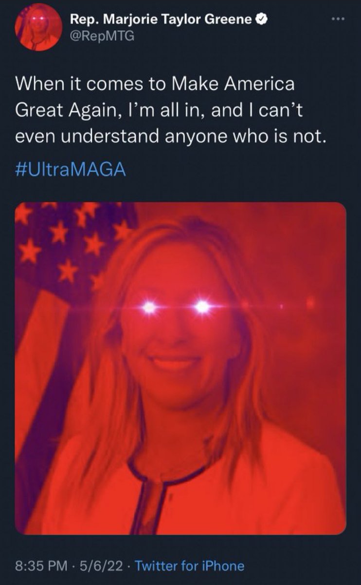 RVAwonk's tweet photo. The fashwave-inspired aesthetic that Marjorie Taylor Greene adopted a few days ago is spreading among GOP candidates and strategists. This will likely be how pro-Trump cryptofascists differentiate themselves online from mainstream Republicans. https://t.co/fvq2fzqgBf