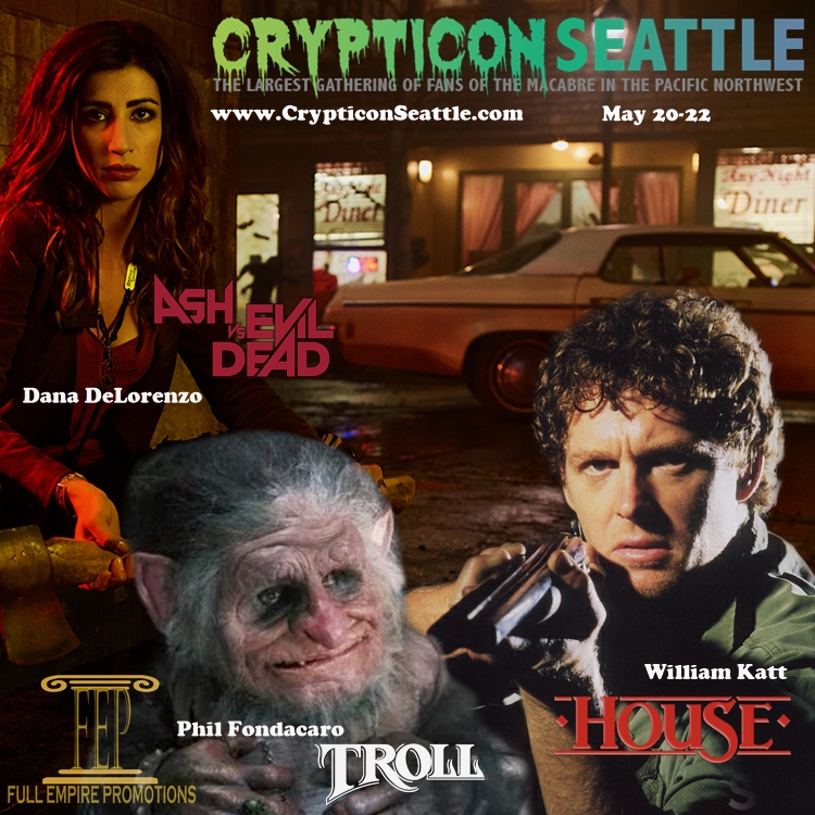 FullEmpire's tweet image. Join us next weekend for #CrypticonSeattle! 
Meet #WilliamKatt (House, Carrie), #DanaDeLorenzo (Ash vs Evil Dead), and #PhilFondacaro (Troll, Willow, Land of the Dead), among others! 
May 20-22 in #Seattle,WA! All info - CrypticonSeattle.com
#FullEmpirePromotions #HorrorCon