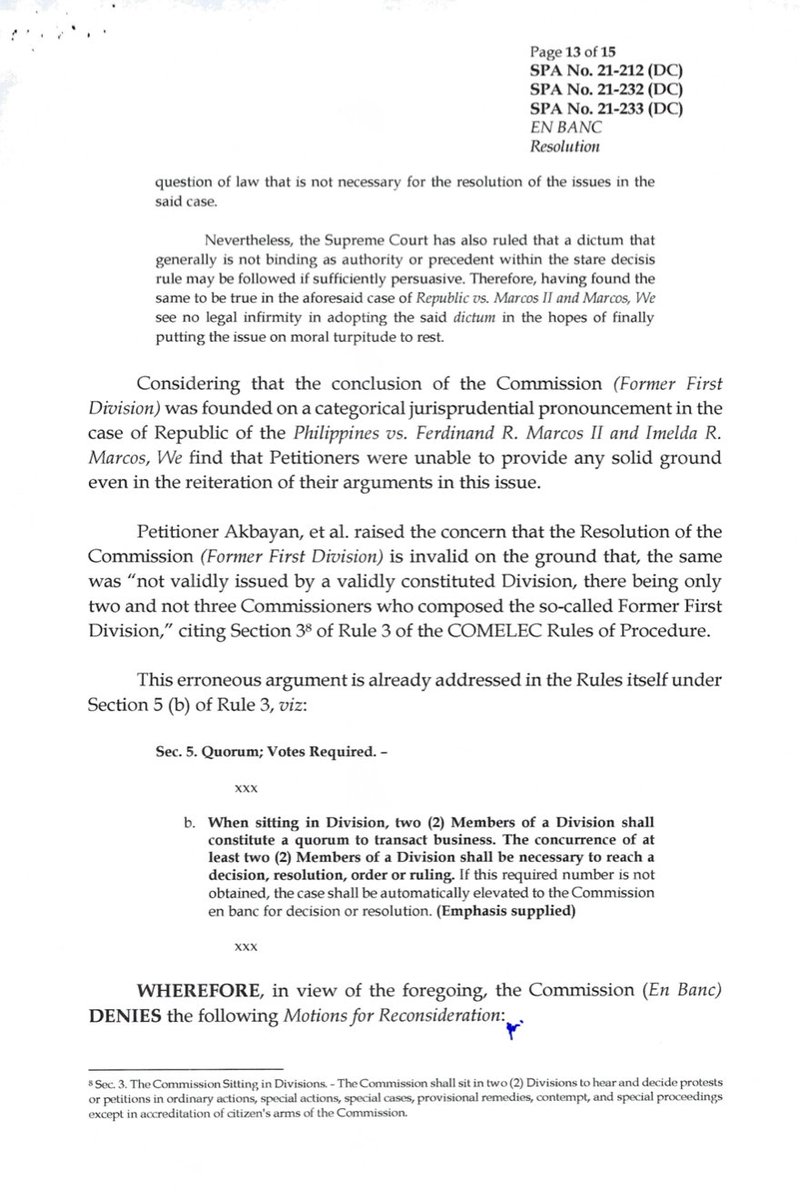 READ: The Commission on Elections en Banc dismisses the 3 disqualification cases against Ferdinand "Bongbong" Marcos, Jr. | via <a href="/RG_Cruz12479/">RG Cruz, ABS-CBN News</a>