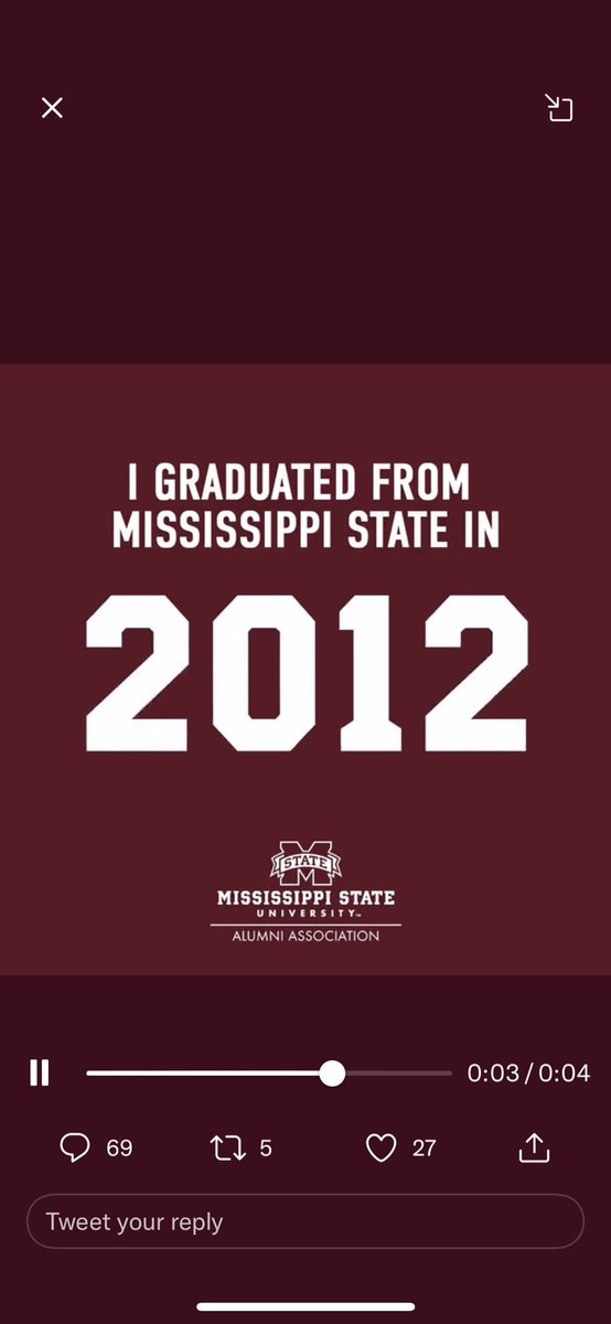TalkTweetToMe's tweet photo. @MSStateAlumni @msstate Can’t believe it will be 10 years this December 😬 https://t.co/W7oy4IPd3v