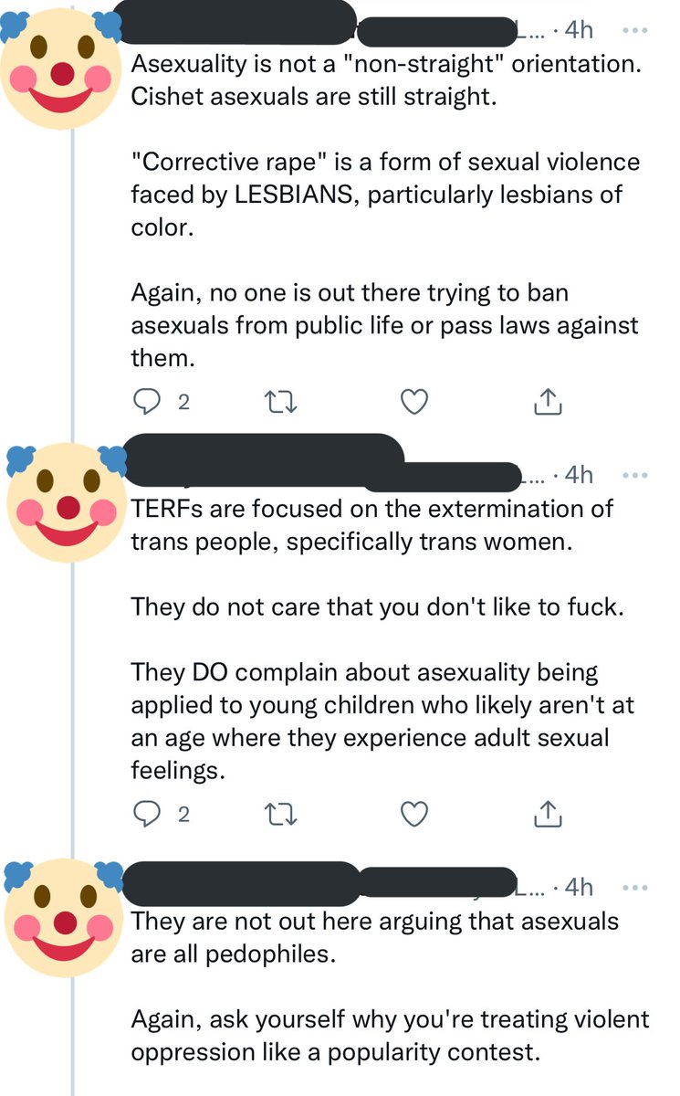 AphobeHottakes's tweet image. "Treating violent oppression like a popularity contest"

KW: "aphobic and proud" "just wanna be oppressed" "not lgbt"
