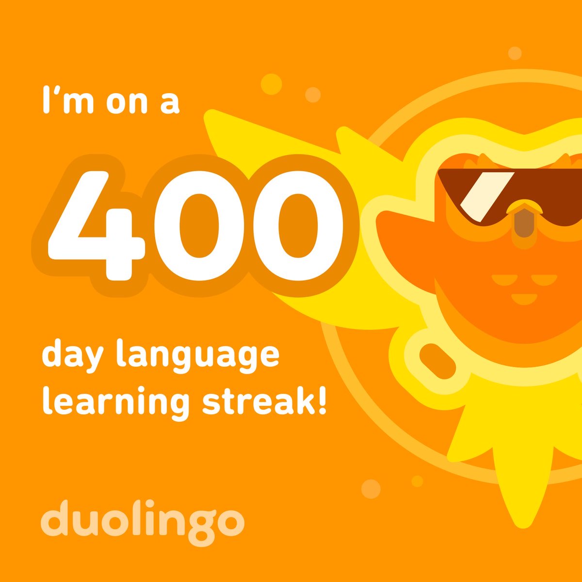 I can’t believe I have kept up learning for 400 days. My goal was one year and I have bypassed that by a good bit. ⁦<a href="/duolingo/">Duolingo</a>⁩