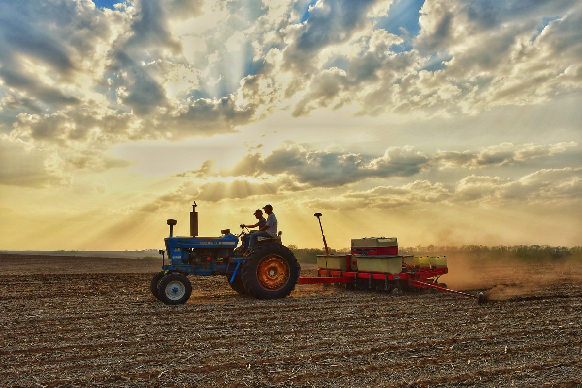 AgTechLaura's tweet photo. Planters are rolling again! It was a nice evening for another @OnFarmResearch plot! This study is looking at starter fertilizer. @glesoing2 https://t.co/vJTR9eIaqa