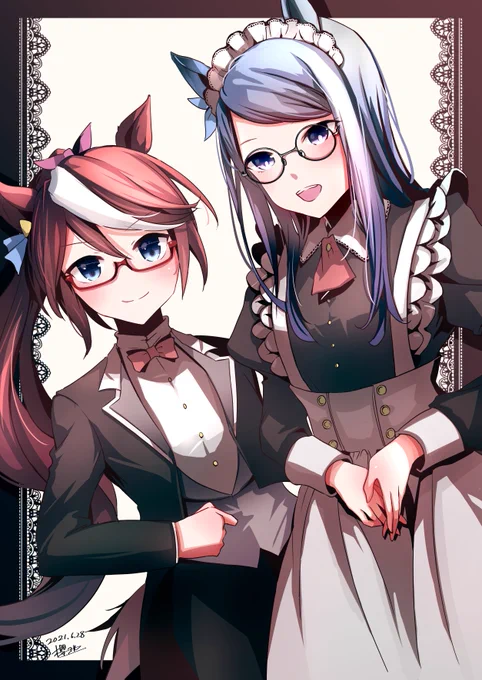 執事テイオーとメイドマックイーン再掲!
 #メイドの日 