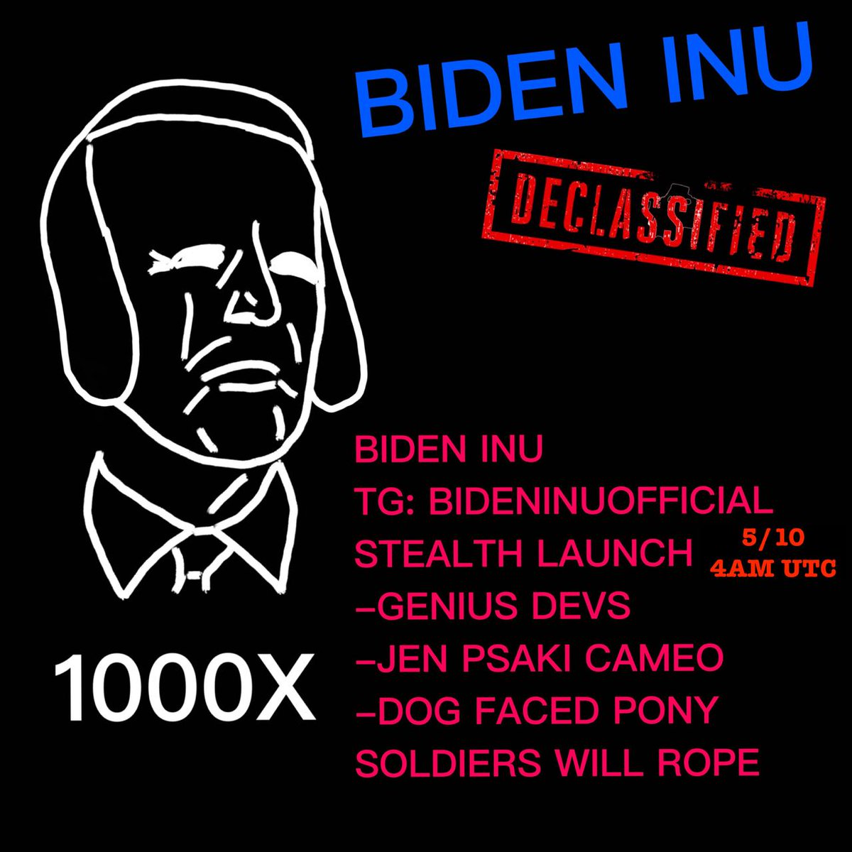 🇺🇸@BIDENINU Launching soon🍦

🔥100,000,000 SUPPLY
🔥6% TAX

✅EXPERIENCED DEVS
✅SMART MARKETING
✅1000X PLAY

🌐TG: t.me/bideninuoffici…