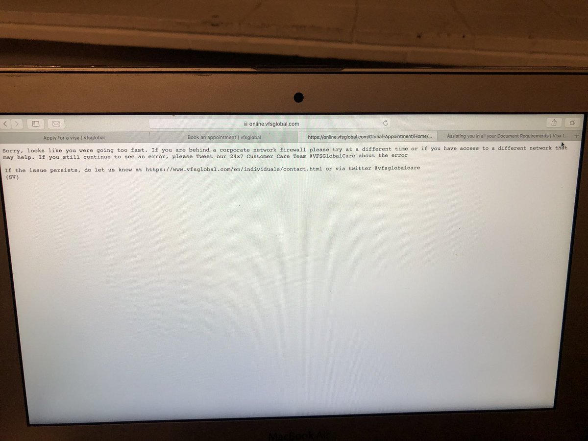 chris_ngaka's tweet photo. @vfsglobalcare I am trying to make a Visa application appointment for a trip to Italy in June. This error message keeps popping up. Please assist urgently. https://t.co/Nkgln8h8CX