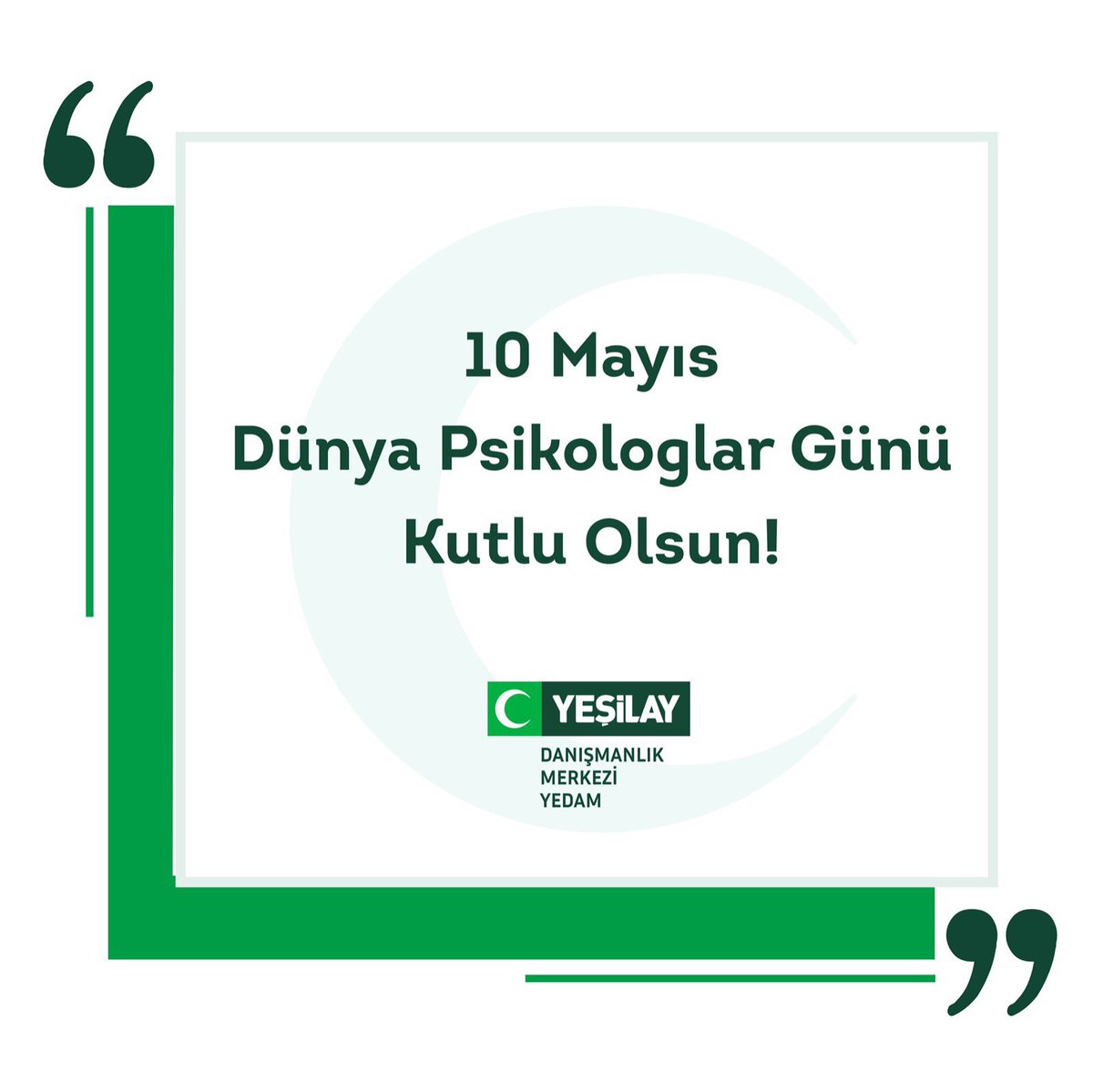 Danışanlarımızdan özverisini esirgemeyen #YEDAM psikologlarımızın ve tüm psikologların "Dünya Psikologlar Günü" kutlu olsun!

Bağımlılıkla mücadelemiz sizinle daha güçlü! 💚

#Yeşilay #PsikologlarGünü