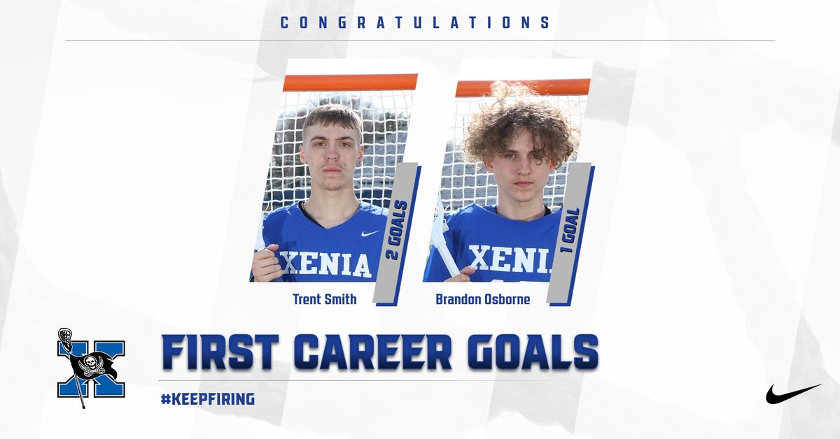 XeniaLax's tweet image. Congratulations to @TrentSmith31 and @Brandon78105323 on scoring their first career varsity goals last night in the Buccaneers win over Northmont. These two proved if you #KeepFighting and #KeepFiring sooner or later you find the back of the net so Who’s Next? @XeniaAthletics