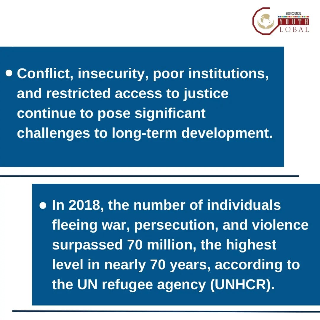 GoalsCouncil's tweet photo. "Peace,justice, and strong institutions"is the 16th SDG. The following are the two main "ways of achieving targets": Strengthen national institutions to prevent and combat violence,criminality,and terrorism;advocate and enforce nondiscriminatory laws and policies.#peace#justice https://t.co/jmcO8LYYAR