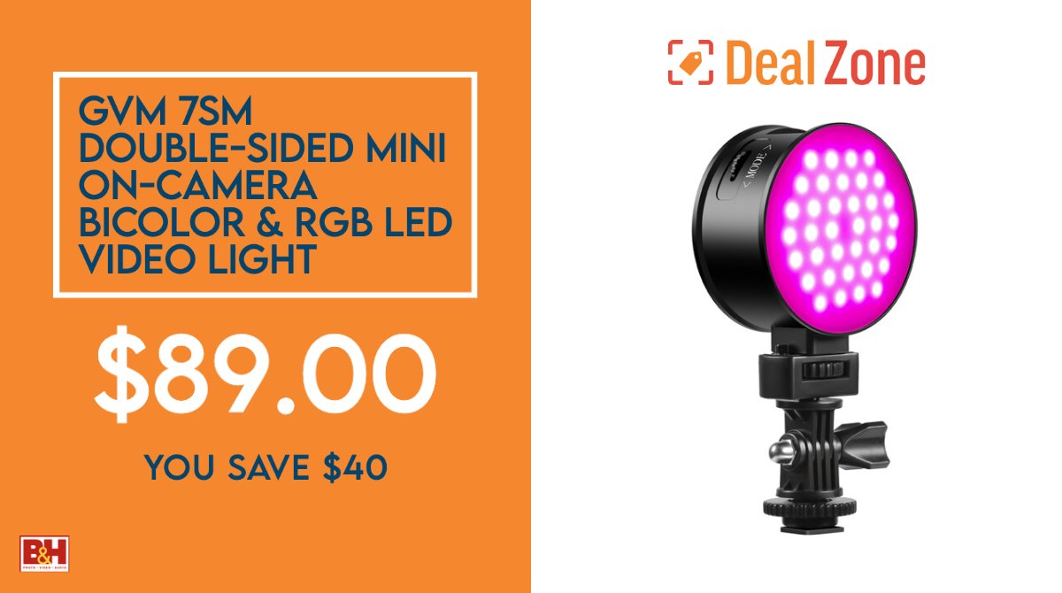 BHDealZone's tweet photo. Only $89.00 for the @GVMLED 7SM Double-Sided Mini On-Camera Bicolor &amp; RGB LED Video Light https://t.co/sNucafTSHU You save $40! https://t.co/5m0O1a7XWj
