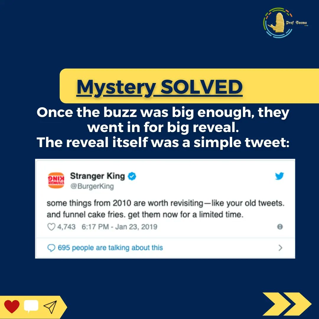 profseemagupta's tweet photo. Clever marketing campaign that cost next to nothing.
want to know 
What🤔?
How🧐? 
Who😎? 

Here are some info about
"The great burger🍔 King" mystery. 

Swipe right👉
To know more. 

For more amazing Info
Follow @profseemagupta
. 
. 
. 
. 
. 
#burgerking #marketing #viral https://t.co/sMM13jhIZt