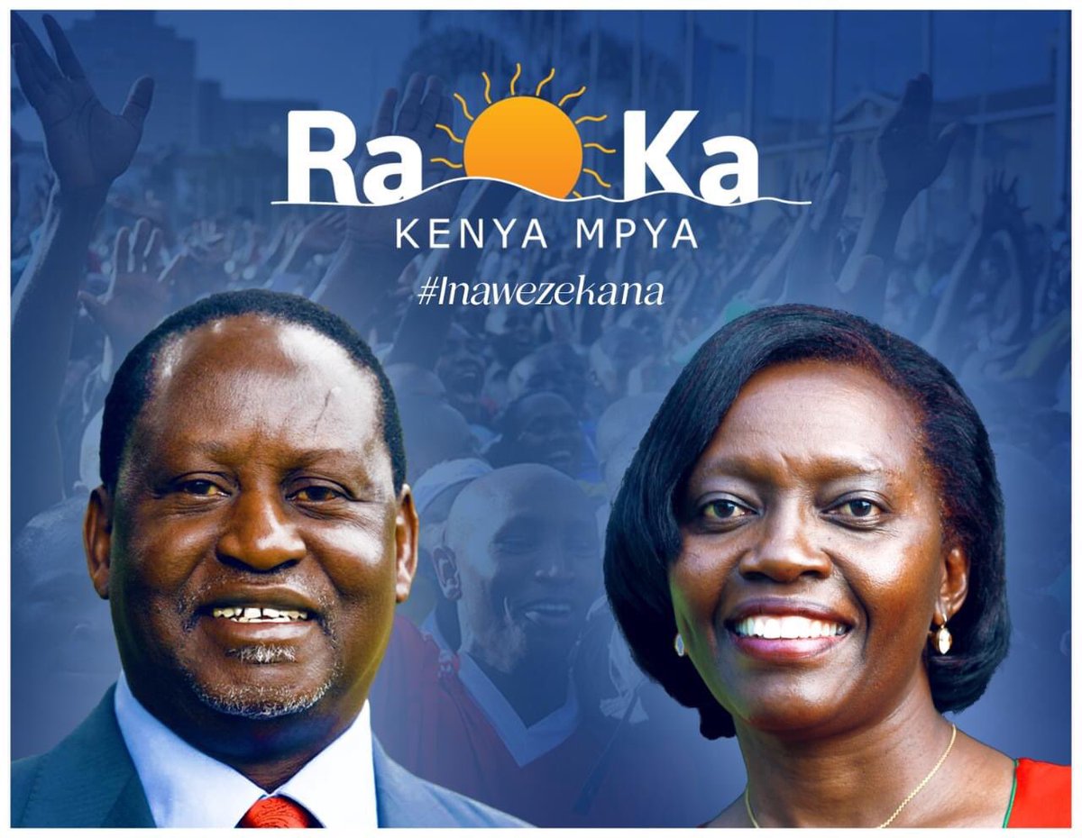 MRSMuruguu's tweet photo. The 5th president @RailaOdinga and his deputy @MarthaKarua are here wishing you all A good morning! @MuruguKaritu , this is the combination that’s giving The Thieves support group insomnia. Itawachoma sana! Kenya is a 💙🧢 blue nation! https://t.co/f2u9rW8aTN