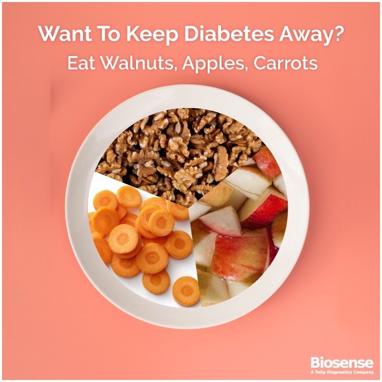 Want To Keep Diabetes Away? Eat Walnuts, Apples, Carrots
 #diabetic #diabetescare #diabetes #diabetesfood #diabetesdiet #biosensetechnologies