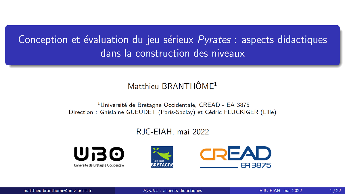 MattBranthome's tweet photo. 📢Communication à la conférence #RJC_EIAH : "Conception et évaluation du jeu sérieux Pyrates : aspects didactiques dans la construction des niveaux". ➡️Article : https://t.co/mLBf0g3WtZ
@ATIEF_FR @regionbretagne @UBO_UnivBrest https://t.co/ukv1dqrLBL