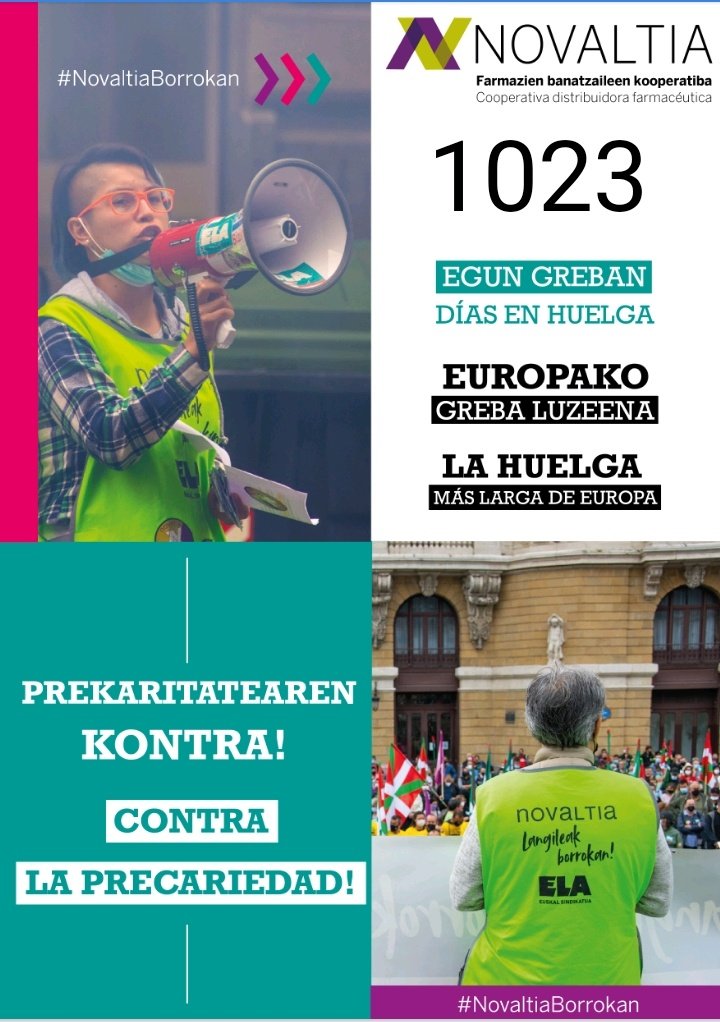 NovaltiaGreban's tweet photo. Hoy nos concentramos en #Lezama ante la empresa y sus eskiroles!!! @Novaltia sancionada con +150.000 euros por VULNERAR EL DERECHO DE HUELGA!!! ESKIROLES DEVOLVED EL PREMIO COBRADO, NO OS DA VERGÜENZA!!! #NovaltiaGreban #NovaltiaBorrokan https://t.co/B90E8PmD3X