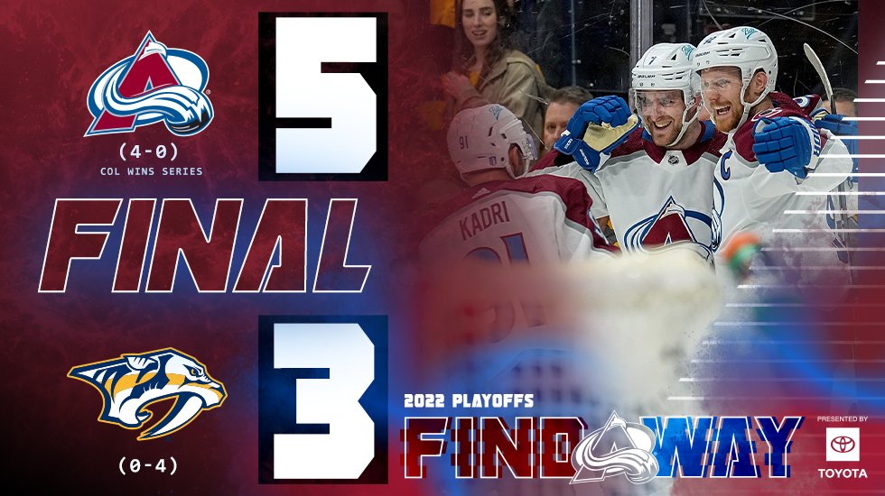 CLEAN SWEEP, THE BOYS GOT IT DONE!!!!

#GoAvsGo
