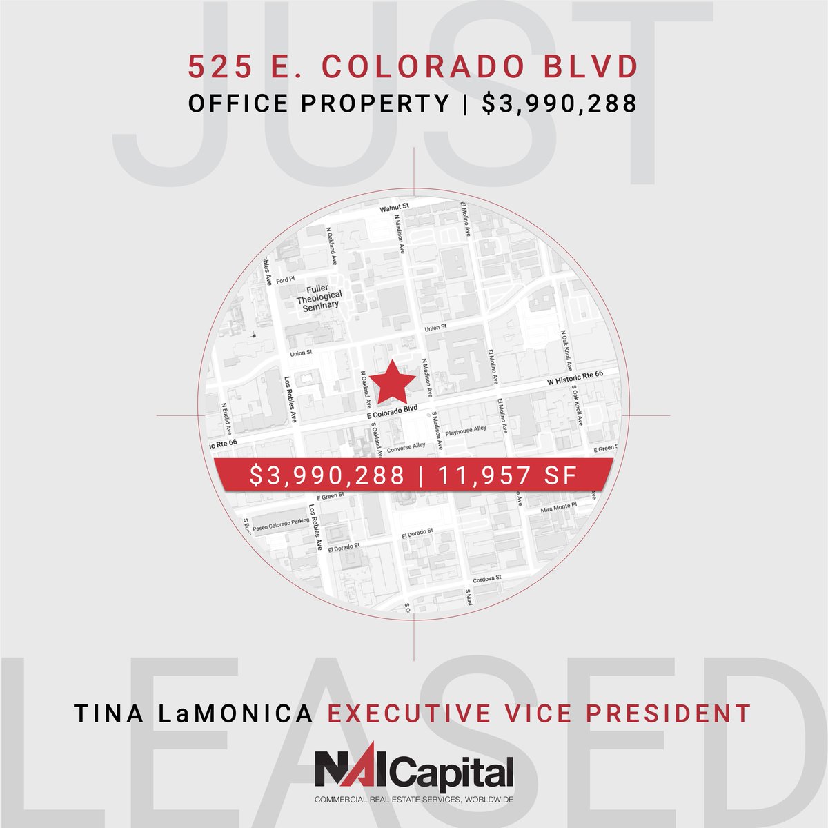 JUST LEASED 💥  This office building is conveniently located in Pasadena.
.
.
.
#justleased #cre #commercialrealestate #losangeles #westhollyood #naicapital #naiglobal #creativeoffice #office #realestate #beverlyhills #santamonica #retail #industrial
