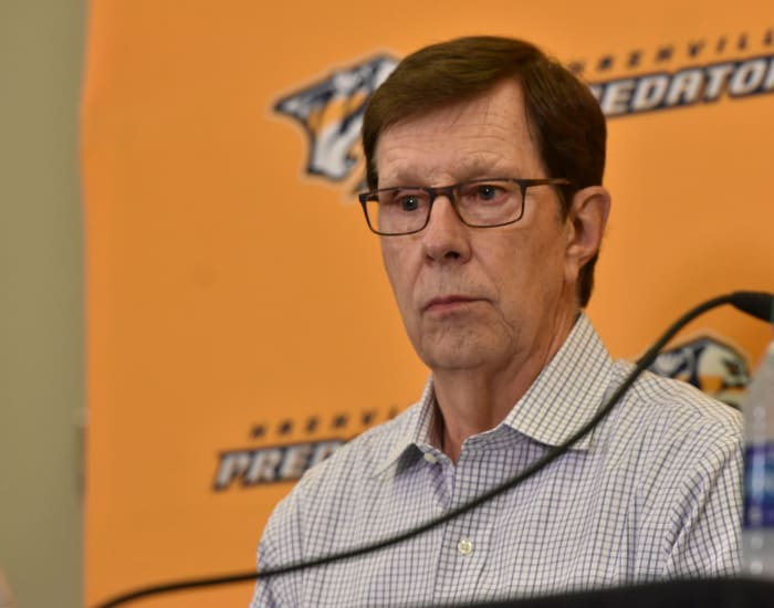 all_your__fault's tweet photo. David Poile. 25 years of nothing. 25 reasons to be fired https://t.co/kZxBA80ned
