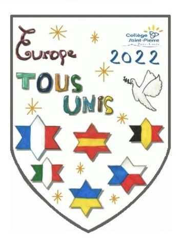 col_saintpierre's tweet photo. Journée de l'Europe
En soutien au peuple Ukrainien, les élèves et adultes de l'établissement étaient invités à se vétir d'un haut bleu ou jaune
Merci à Emma 6D pour la réalisation de ce blason ! https://t.co/tdZLqrfqOj