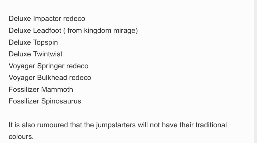 pelybots11's tweet photo. This Wreckers new line-up release this week- am all for it. Just very curious what we’ll get. Per @seibertroncom the initial listing had these. Already Impactor with Spinosaurus, springer rumoured to come with Mammoth, assume the junpstarters come together that’s 3 boxes of 5 (1) https://t.co/WmB9NvPrcp