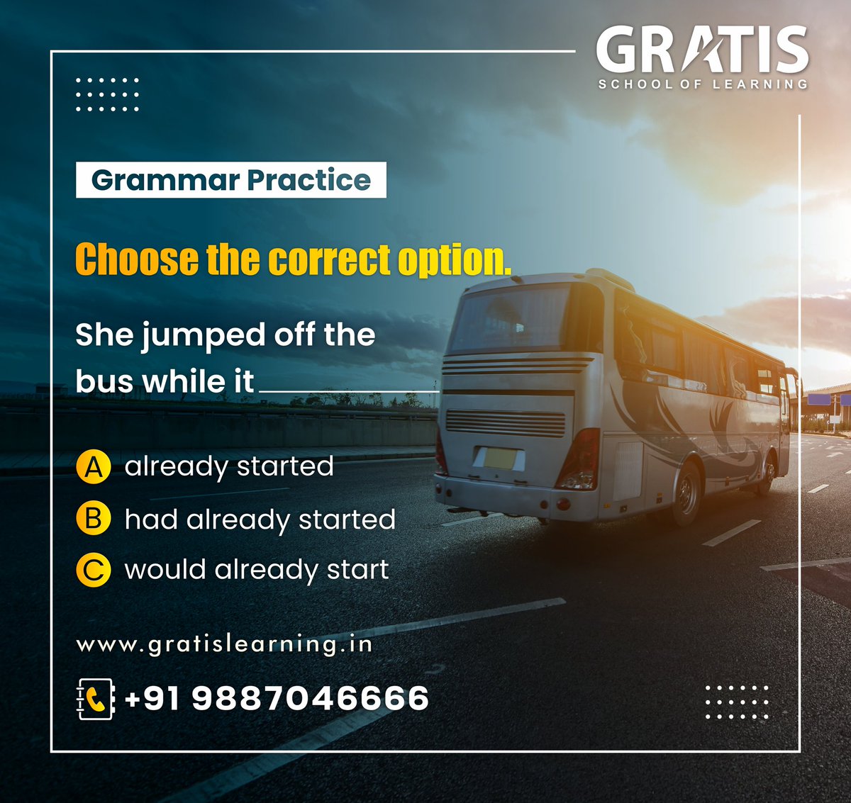 GratisLearning's tweet photo. Using the correct grammar ensures that readers comprehend the content, and the structure communicates the author's intentions to the audience. 
For more such practice tests, stay tuned with Gratis School of Learning!

Visit : https://t.co/RgWjFnG9tK

#gratislearning #grammar https://t.co/nT2etwfOE9