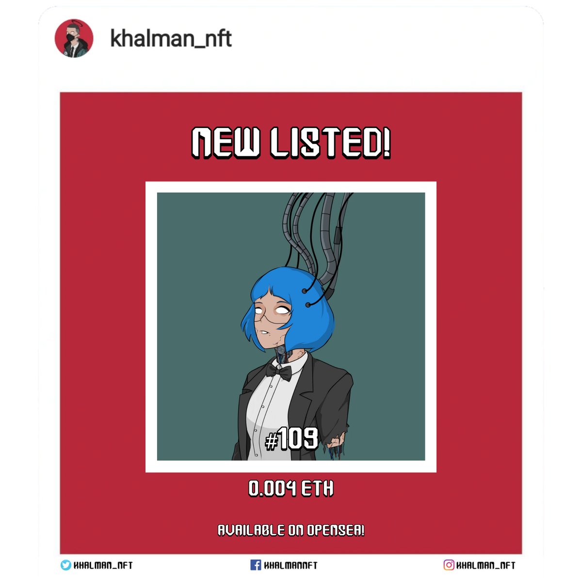 Khalifa is already broken, and she need a friend to heal herself

Khalifa #109 is now available on 
<a href="/opensea/">OpenSea</a> !

For price is only 0.004 Eth.
Blockchain : Polygon.

Grab it now! And become her friend
Link in my bio!

#NFT #NFTs #NFTCommunity #NFTCollection #nftcollector