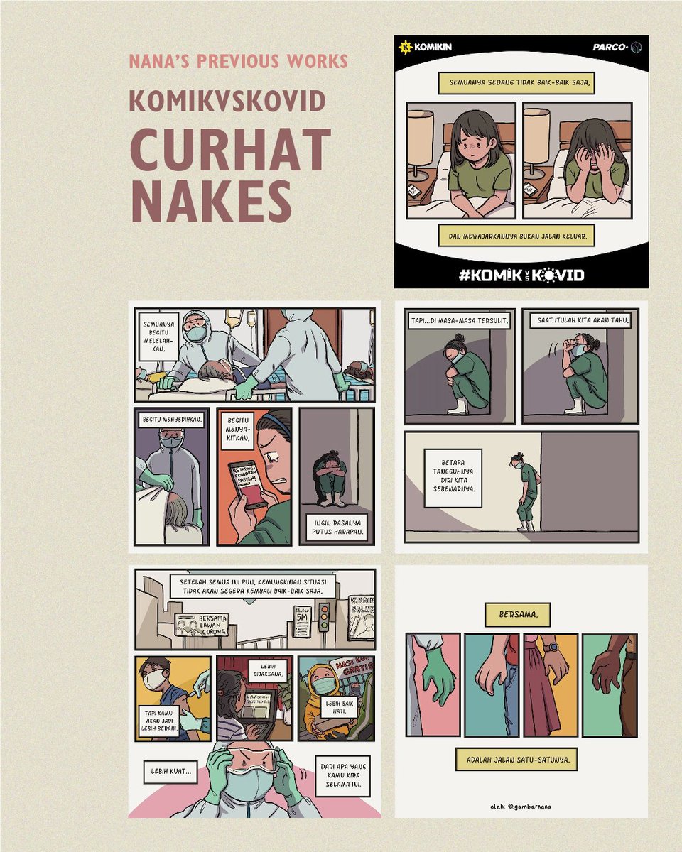 Aku akan memakai portfolio komik-komik pendekku sebagai contoh dan menceritakan workflow pembuatan di baliknya, seperti dua komik ini: 