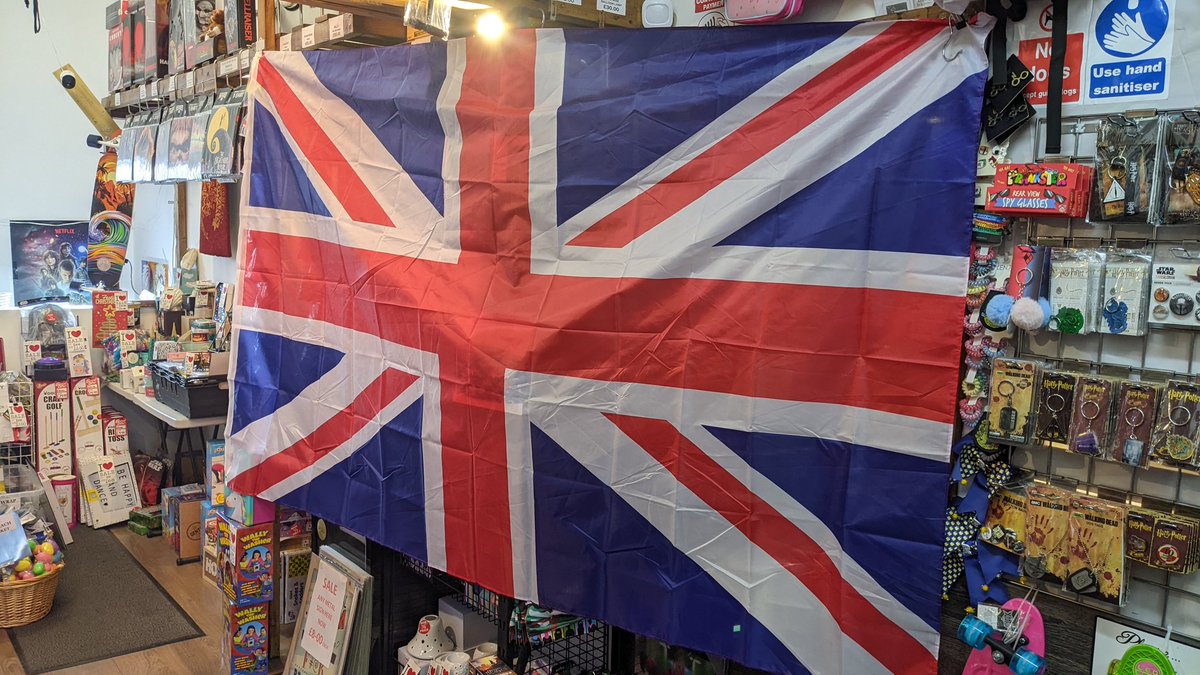 Jumbo Union Jack flags in Stock 2.4m X 1.5m and small flags too at Sorting Gifts 46 Guildhall Street Folkestone #unionjack #unionjackflag #celebration #party #Jubilee #FOLKESTONE sortinggifts.co.uk