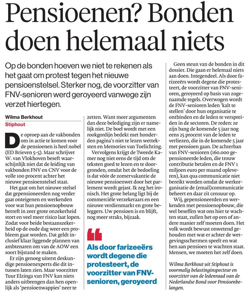 Sjakijo's tweet photo. Pensioenen? Bonden doen helemaal niets. Door Wilma Berkhout. ⁦@Jan_Slagter⁩ #elsinga #FNV ⁦@MvRooijen⁩ ⁦@martinvisser⁩ ⁦@bartvankent⁩ ⁦@PieterOmtzigt⁩ https://t.co/lSvQzVP6pU