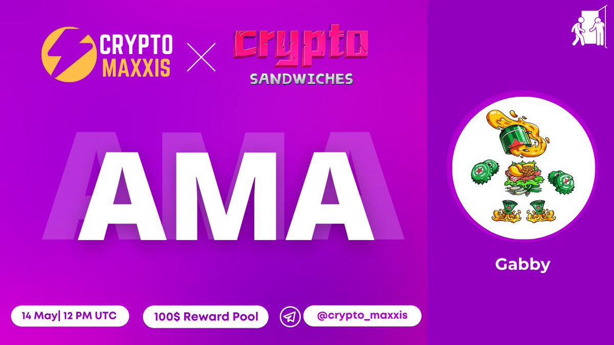Crypto Maxxis (@crypto_maxxis) on Twitter photo 📢We're thrilled to announce our next #AMA with CryptoSandwiches on 14 May, 12:00 PM UTC
💰Pool: 100$ BUSD
📍Venue: t.me/crypto_maxxis
〽️Rules:
✅Follow
<a href="/Crypto_Maxxis/">Crypto Maxxis</a> & @cryptosandwich_
✅Like & Retweet
✅Comment Questions & Use Hashtag #CryptoMaxxis with BUSD address 📢We're thrilled to announce our next #AMA with CryptoSandwiches on 14 May, 12:00 PM UTC
💰Pool: 100$ BUSD
📍Venue: t.me/crypto_maxxis
〽️Rules:
✅Follow
<a href="/Crypto_Maxxis/">Crypto Maxxis</a> & @cryptosandwich_
✅Like & Retweet
✅Comment Questions & Use Hashtag #CryptoMaxxis with BUSD address
