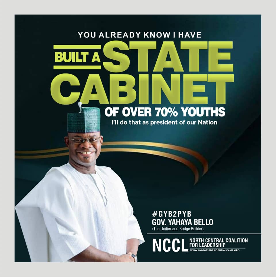EnochAlawo's tweet photo. You already know I have built a STATE CABINET of over 70% Youths. I will do that as President of our Nation. 
~ Gov. Yahaya Bello @OfficialGYBKogi 
•
•
•
#ASUU Christland Ordinary President Rio Ferdinand Stephanie Lai Mohammed  Atiku Shaw Ikechukwu Ize Saraki Bashir #Snaptchat https://t.co/qe5yVYYEhD