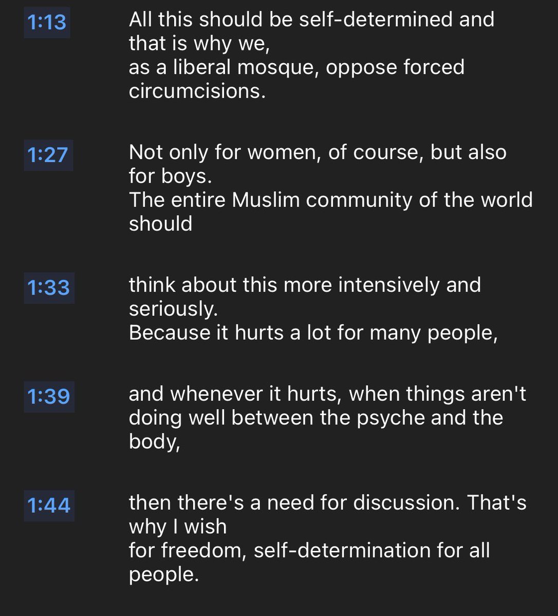 Seyran Ates, muslimsk feminist, advokat, stifter og leder av Ibn Rushd-Goethe moskéen, forteller kort og klart om hvor viktig selvbestemmelse over egen kropp er for alle mennesker, og ber om at alle, også gutter, må bli vernet mot omskjæring. youtu.be/kb3c1MoBL04 #wwdoga
