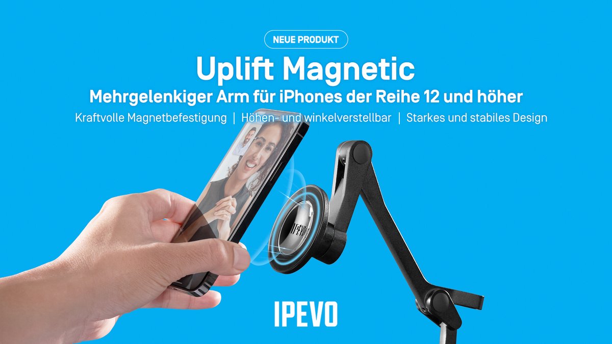 Aufgeregt vorzustellen:
⭐Uplift Magnetic⭐
Mehrgelenkiger Arm für iPhones der Reihe 12 und höher
☑️ Befestigung in einer Sekunde, einfache Entfernung mit einer Hand.
☑️Videos aufnehmen, streamen, Unterricht erteilen, Videokonferenzen.

Jetzt erhältlich!
loom.ly/T35UTP0