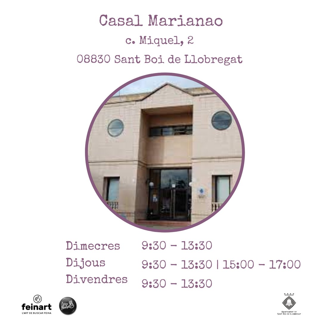 feinartSB's tweet photo. Nos hemos trasladado. Aquí os dejamos los nuevos espacios y sus horarios.
#santboi #ocupació #coenfeinat https://t.co/PH0bhY0pAT