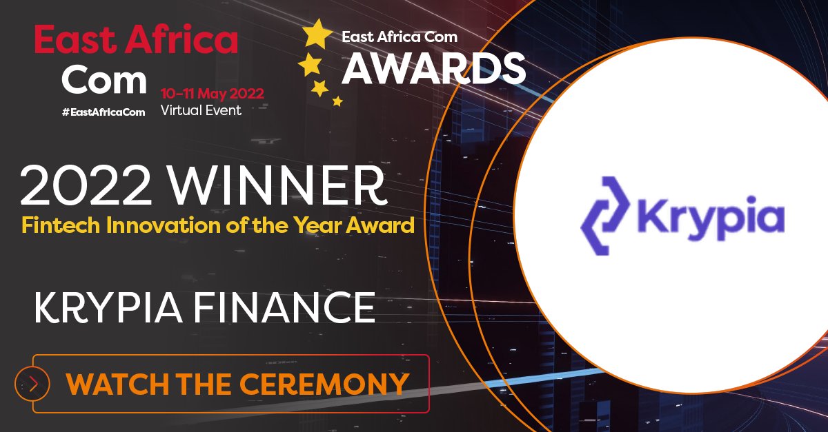 africatechfest's tweet photo. Congratulations to @krypia_finance, the winners of the #EastAfricaCom 2022 Fintech Innovation of the Year Award! 👏🏾👏🏿👏🏽

Watch the ceremony: https://t.co/Qhv95VBy2y

#Awards #awardshow #fintech https://t.co/zECTkutQ0v