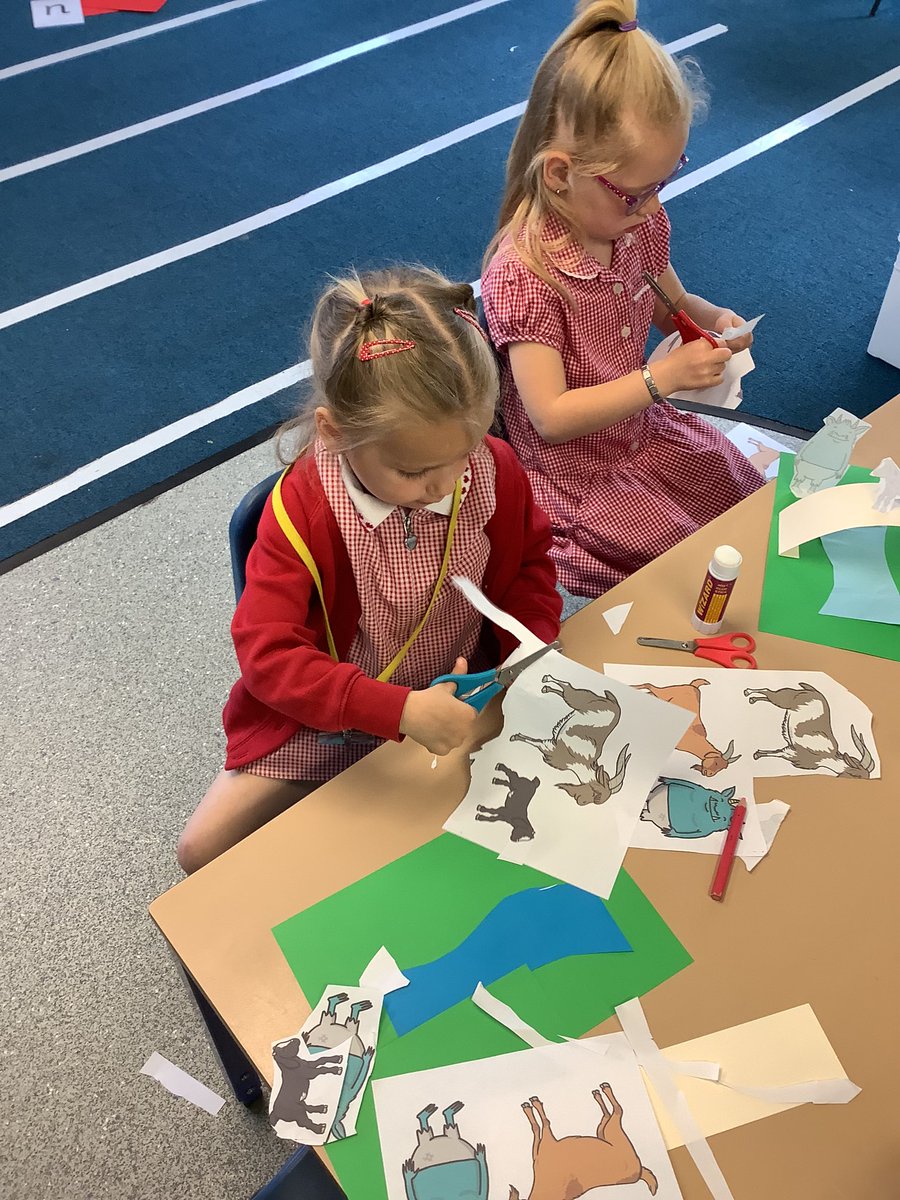 RECEPTIONOPS's tweet photo. The children were able to recreate their own ‘Three Billy Goat’s Gruff’ scene by looking at the example. They used cutting skills, sticking and positioning. Lots of concentration was involved and the end results were fantastic! 🐐#creativearea #finemotor #retellingstories https://t.co/4iUkzomsb7