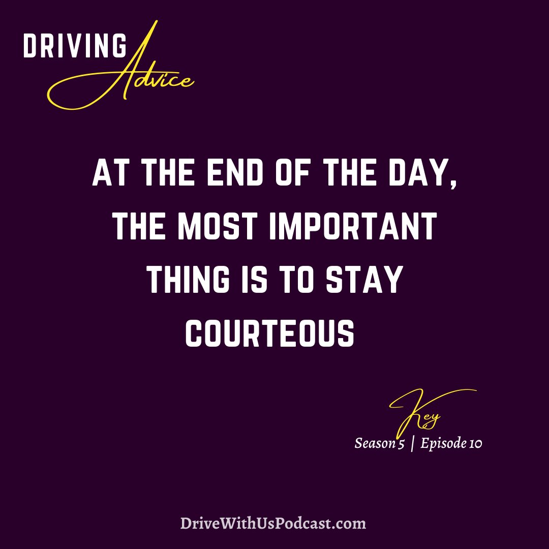 Like if you agree!

For Key this is one of the most important things to remember when on the road: stay courteous.

#DriveWithUsPodcast #drivingadvice #motivationalposts #bekind